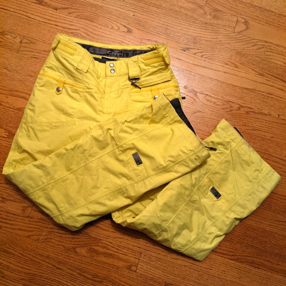 Fleece lined, yellow, Oakley snow pant